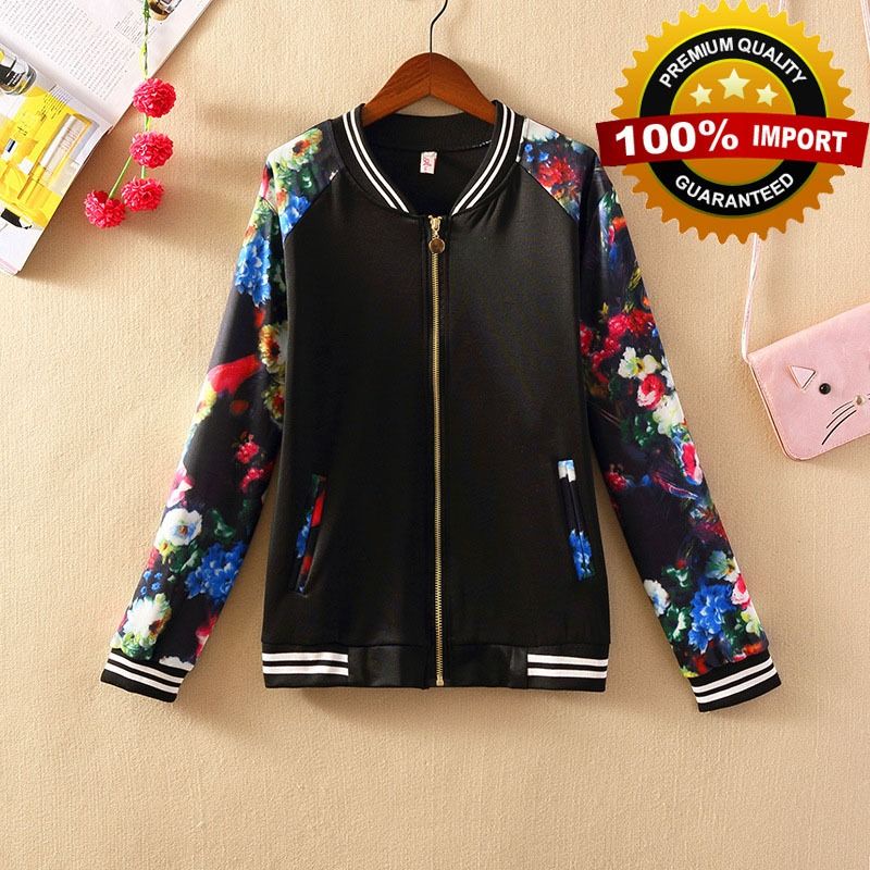 Jaket Import Wanita Baseball Bahan Tebal Original High Quality Motif