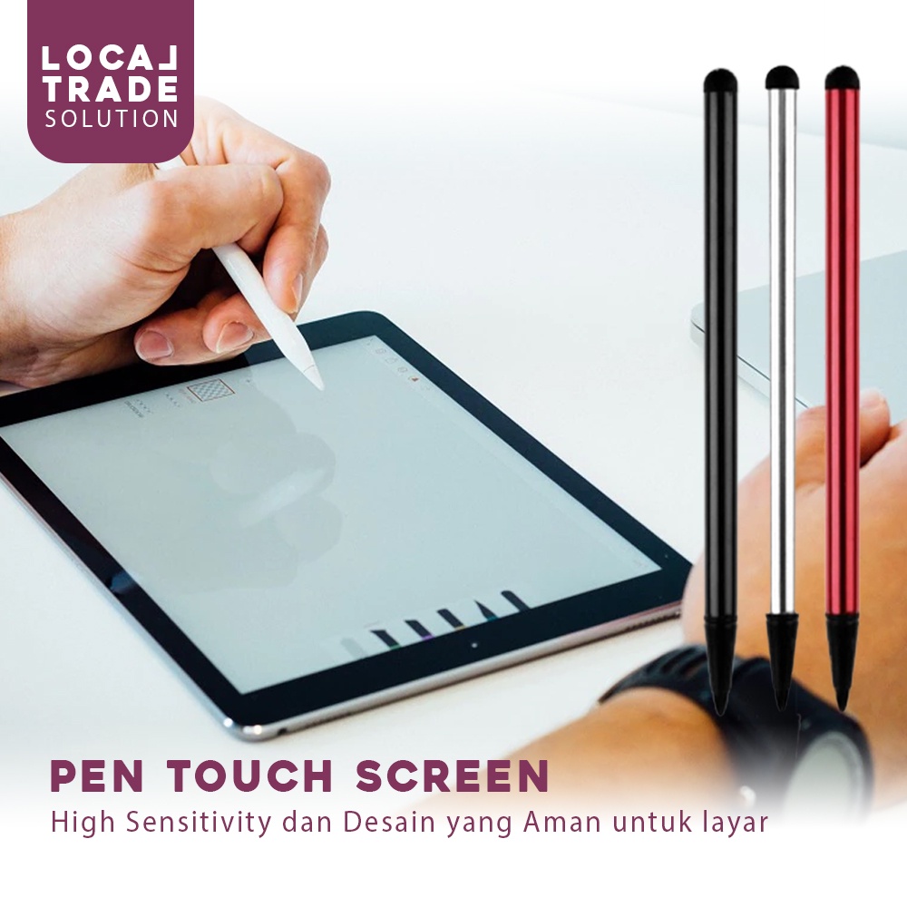 Stylus Pen Capacitive Touch Screen Android Universal 2 In 1 Pulpen Layar Sentuh Hp Tablet Android Ios