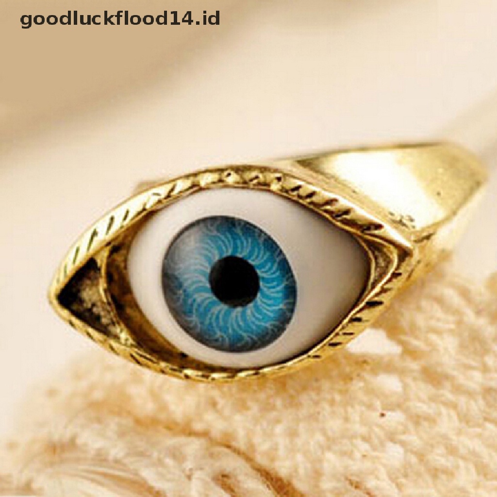 [OOID] Women New Fashion Vintage Retro Rings Punk Gothic Exaggerated Vampire Eye Rings ID