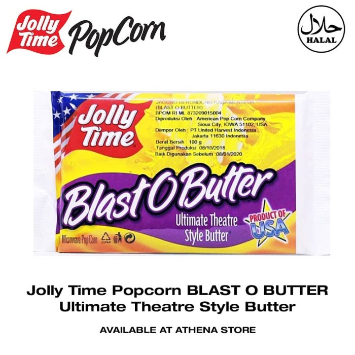 

Instant-Camilan- Popcorn Jolly Time Blast O Butter Ultimate Theatre Style Butter 100Gr -Camilan-