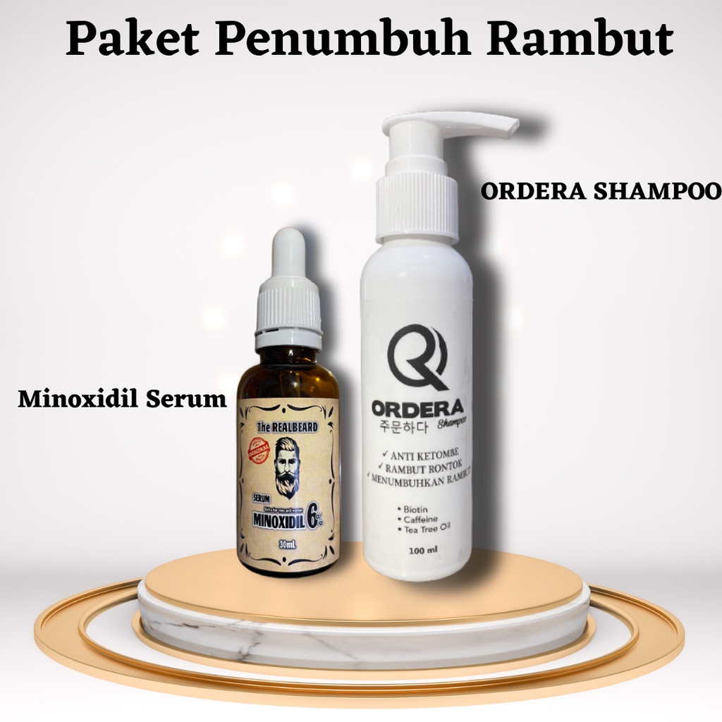 Ordera Shampoo Dan Minoxidil Penumbuh Rambut Botak, Rambut Rontok Dan Anti ketombe