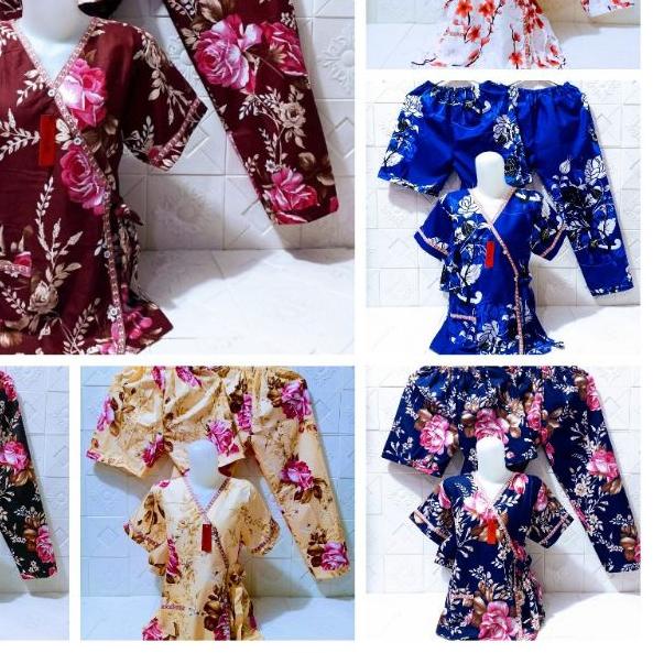 ➬ Piyama Kimono 3in1 motif bunga ☉
