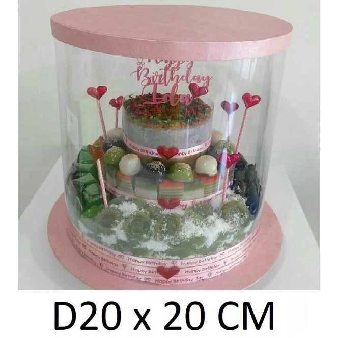 

Cake Box Kotak Kue Gift Mika Bulat D20 X T20 Cm +Tatakan 075