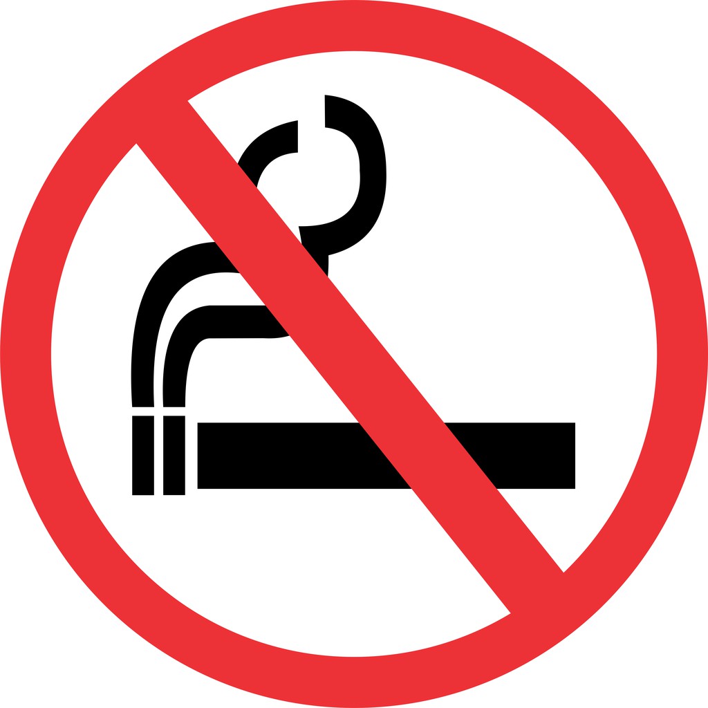 Rambu Dilarang Merokok  No Smoking Lingkaran 45cm Plat 