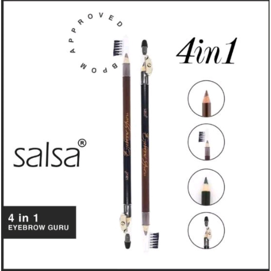 SALSA Eyebrow Guru - Pensil Alis 4in1 (Brown, Black, Serutan, Sikat)