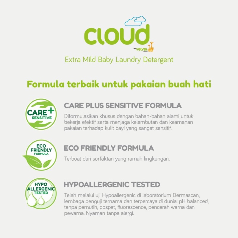 Cloud laundry detergent by velvet junior - deterjen pencuci pakaian bayi