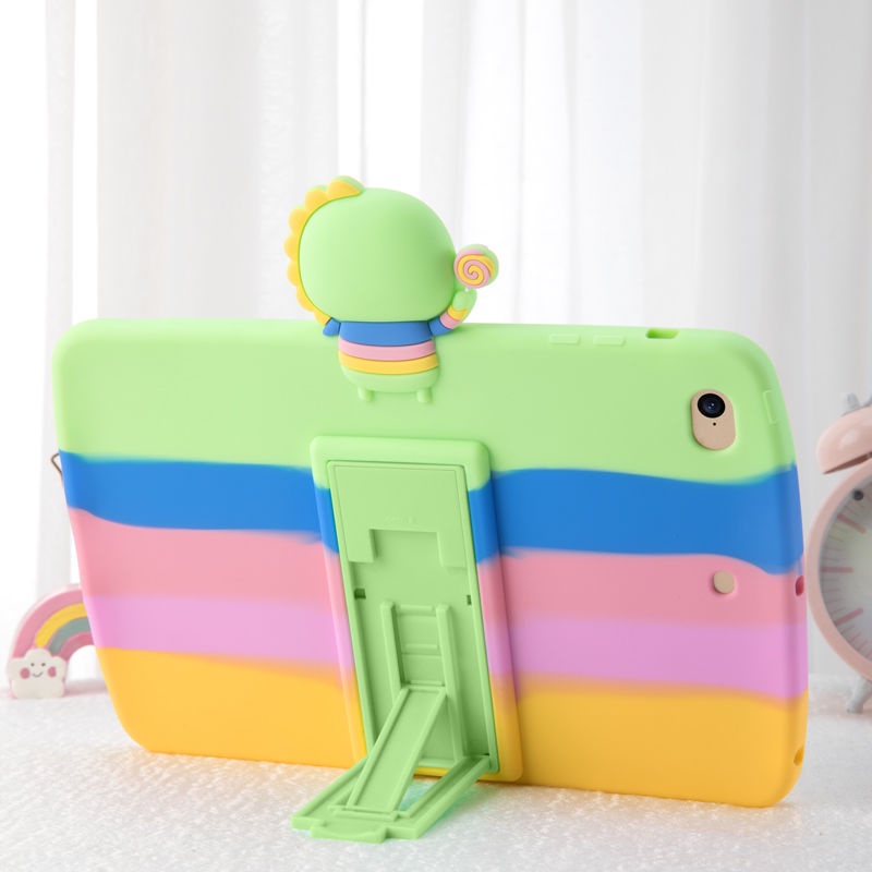 Casing Soft Case Silikon Motif Dinosaurus 3D Untuk IPad 8 / 3 / 2 / 5 / Mini / 10.2 / 2020 / Air4