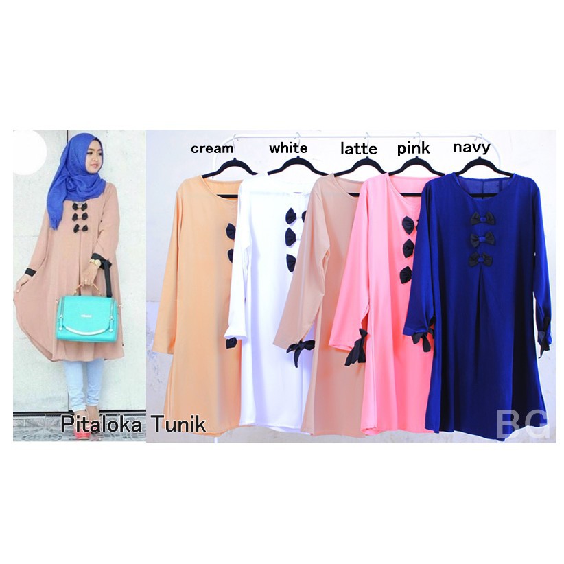 Pakaian Atasan Wanita Pitaloka Tunik Baju Atasan Muslim Wanita Modis Modern