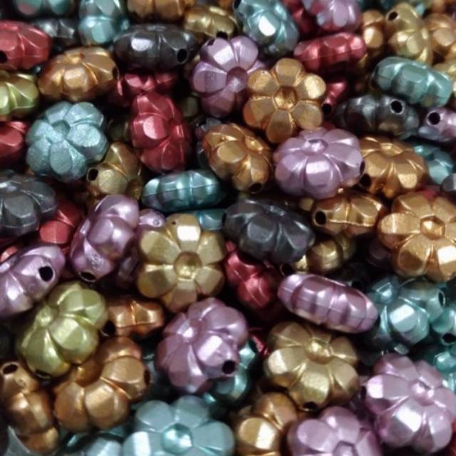 Mote SQ Melati 10 mm Warna (isi +/- 30 butir)