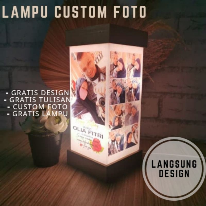 [LANGSUNG DESIGN] Lampu Unik Hias Kamar Tidur Custom Foto Aesthetic