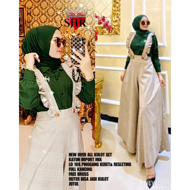 NEW SHR ORI 100% OVERALL SET Jumpsuit free bross SYAHIRA premium