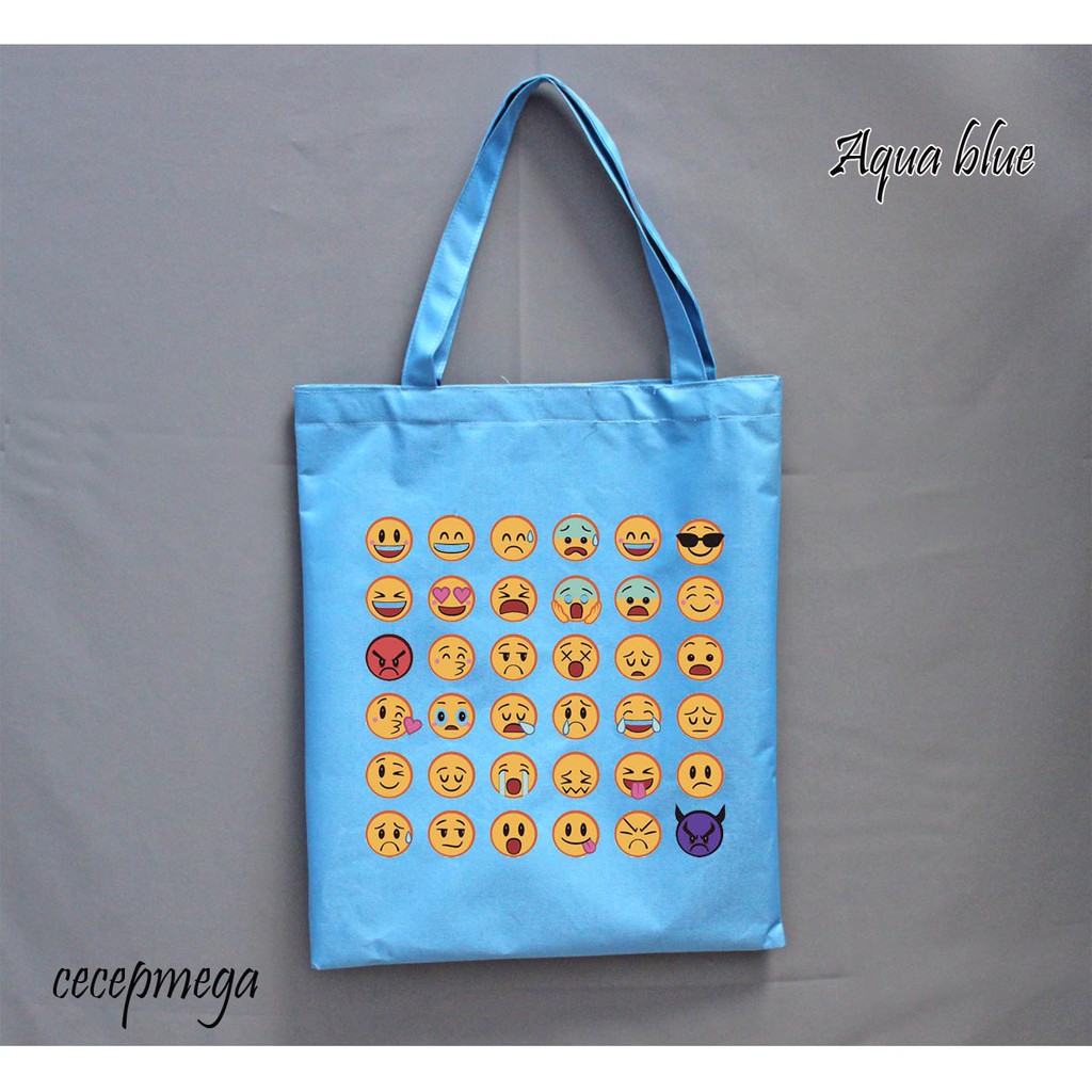 tote bag/tas tote emoticon design DSN015