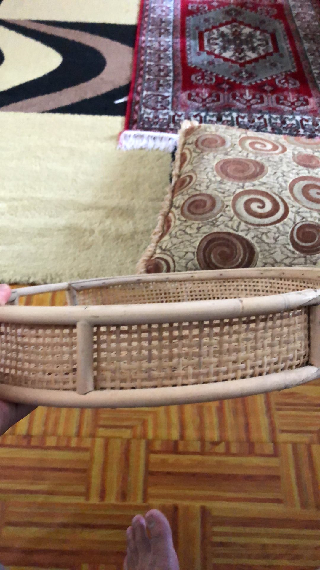 Nampan Baki Bulat Rotan Alami Murah