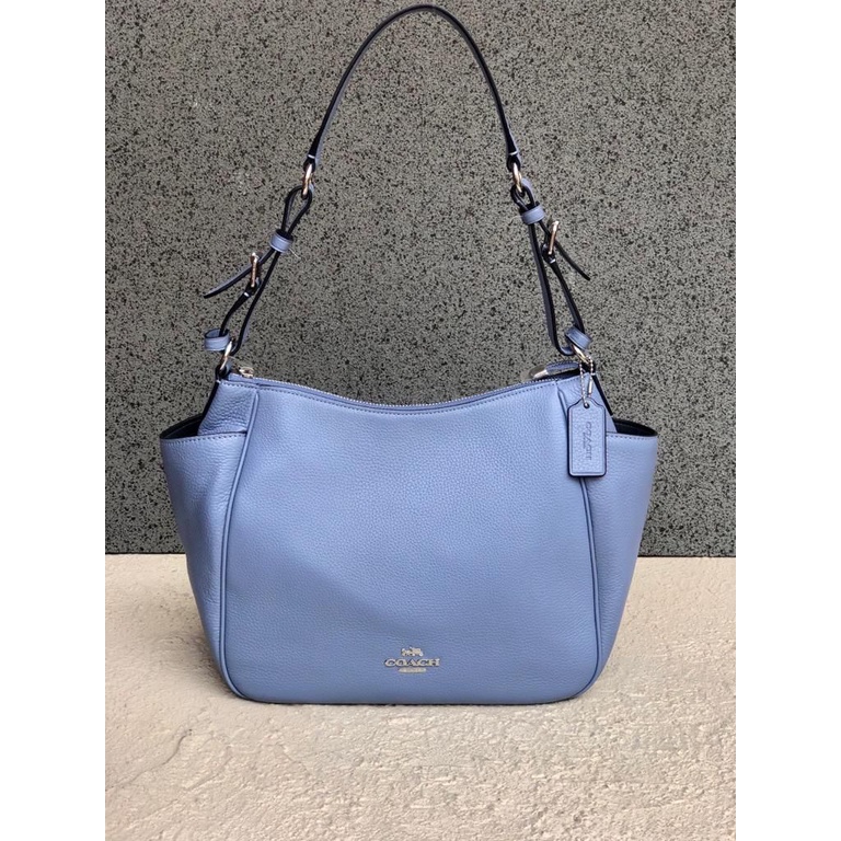 Tas Coach Rori Leather Shoulder Bag Periwinkle New Original