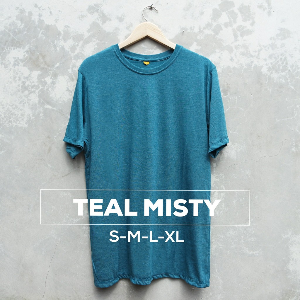 Kaos UNISEX Pendek Teal Misty Polos Baju distro oblong Kaos UNISEX Pendek Teal Misty Polos Baju distro oblong