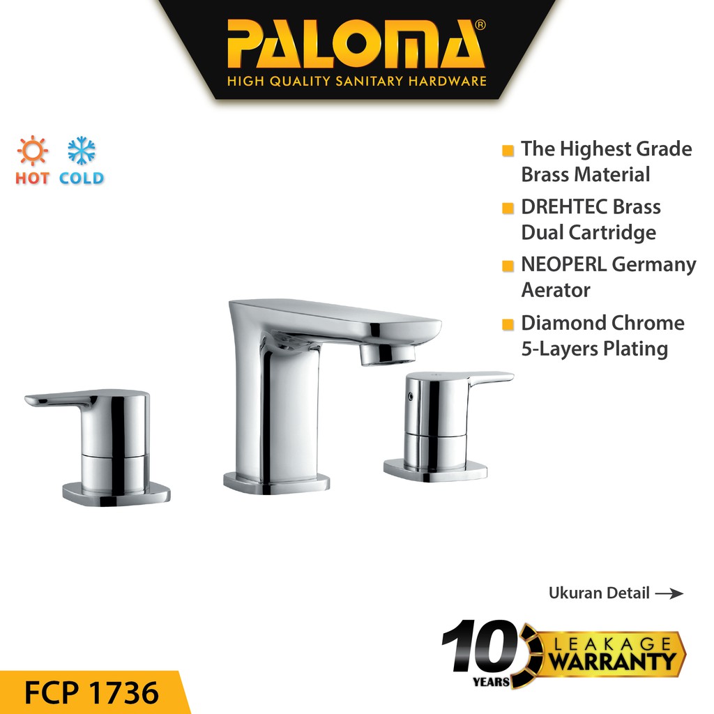 PALOMA FCP 1736 Keran Mixer Wastafel Cuci Tangan Panas Dingin Kran Air