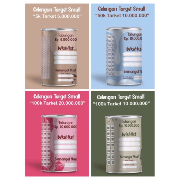 CELENGAN UANG TARGET VIRAL TIKTOK MURAH CELENGAN KALENG BULAT TABUNGAN NABUNG KOTAK CHECKLIST