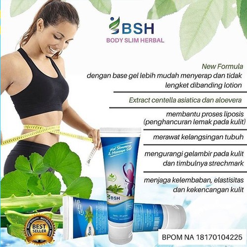 Herbal Pelangsing Pembakar Lemak Body Slim Herbal Lotion Slimming Gel Bsh Bpom Original BPOM VITAMIN KU