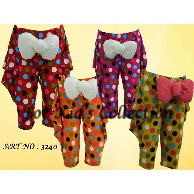 Celana Model Pari  motif polkadot Anak Perempuan