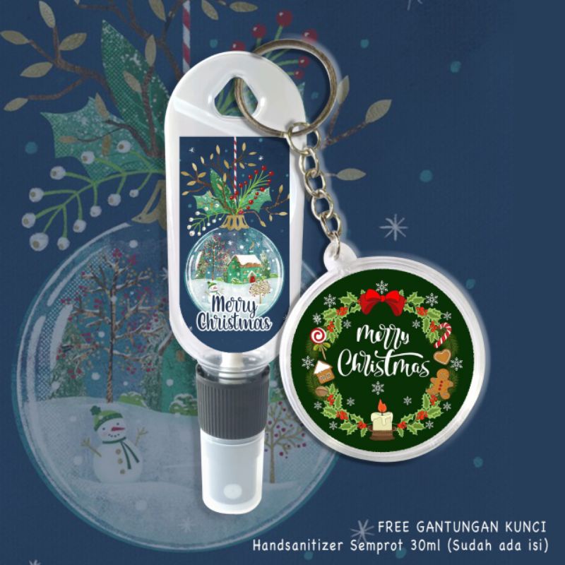 HAND SANITIZER EDISI NATAL ISI SPRAY 30ML FREE GANTUNGAN