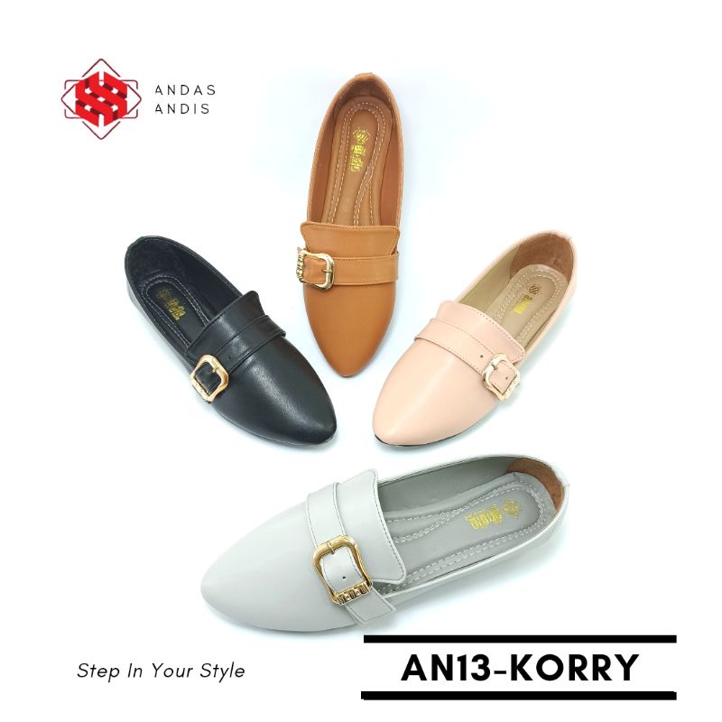 Andas Andis - Sepatu Flatshoes Pantofel Wanita Korry