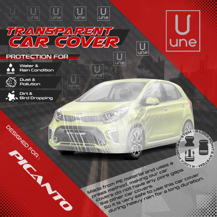 Cover Mobil Kia Picanto Plastik Transparan PE Waterproof