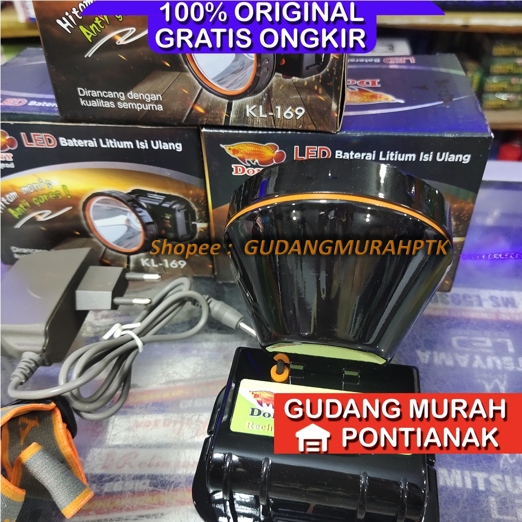 Senter Kepala DONY KL-169 ANTI GORES HITAM MANIS head lamp