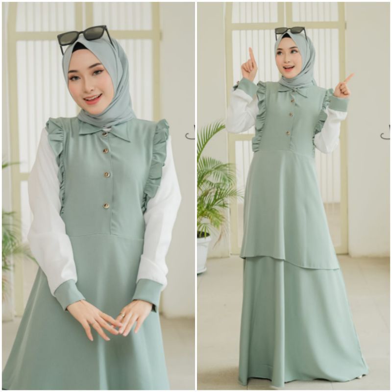 Baju Gamis Daisy Dress Fashion Muslim Remaja Terbaru Kekinian