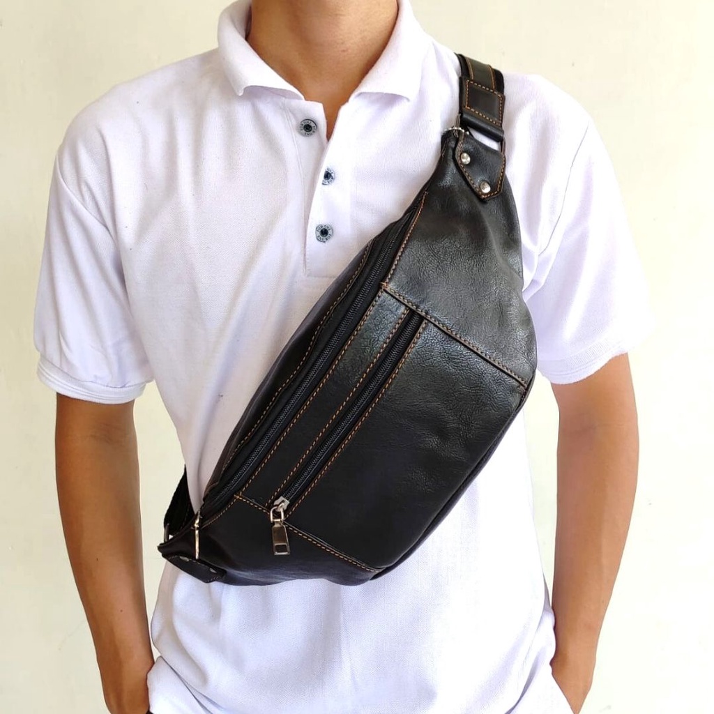 SENA Tas Kulit Sapi Waist Bag Dada Pinggang Sling bag Pria Wanita - Originale Leather Bag