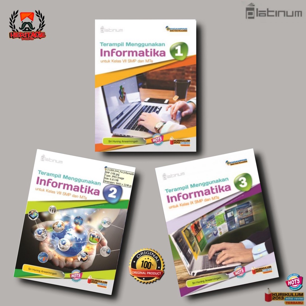 Buku Informatika Kelas 7 8 9 / Informatika SMP / PLATINUM HOTS / TIK SMP