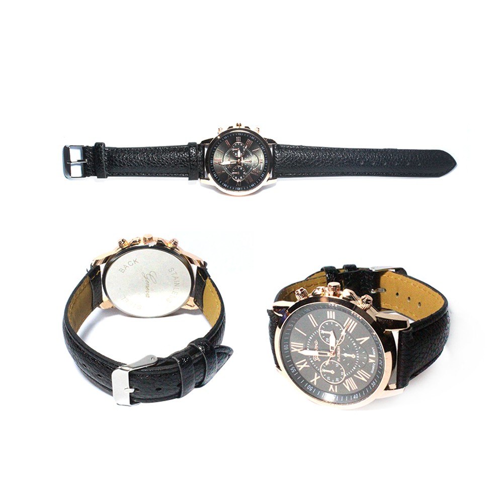 FIN-26 | Jam tangan fashion Wanita round Analog with chrono display starp - 8 warna