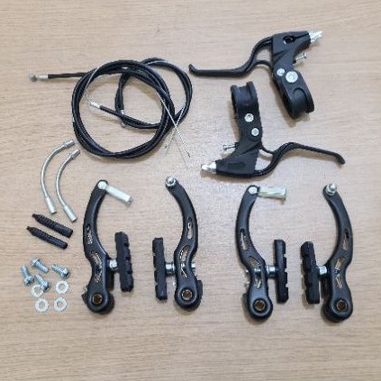 Rem V Brake VBrake Sepeda Komplit Lengkap Dengan Kabel Cable Housing inner Baut Cacing Rem Handle Tuas Rem Brake Lever Bisa Untuk Sepeda Lipat MTB Seli Federal Folding Bike