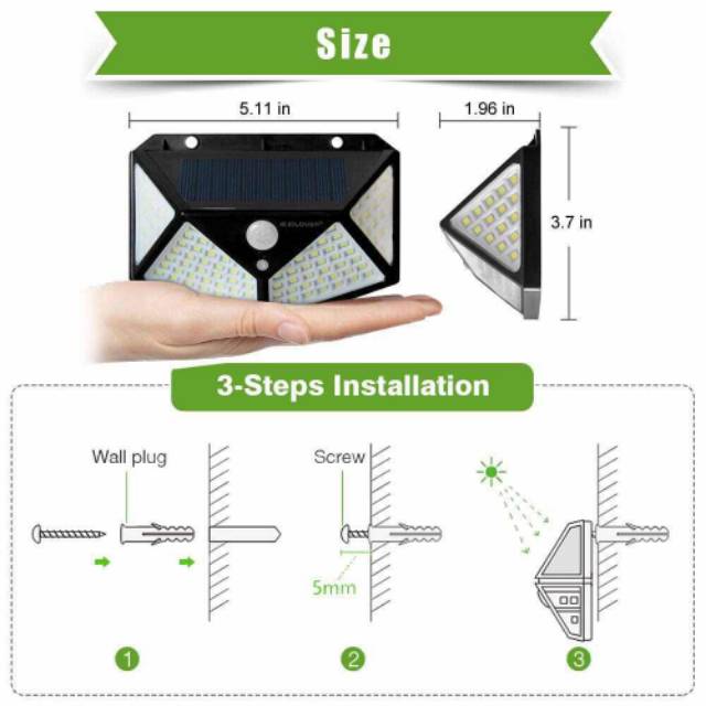 Lampu Taman PENTAGON 100 LED Solar Cell Emergency Outdoor Light