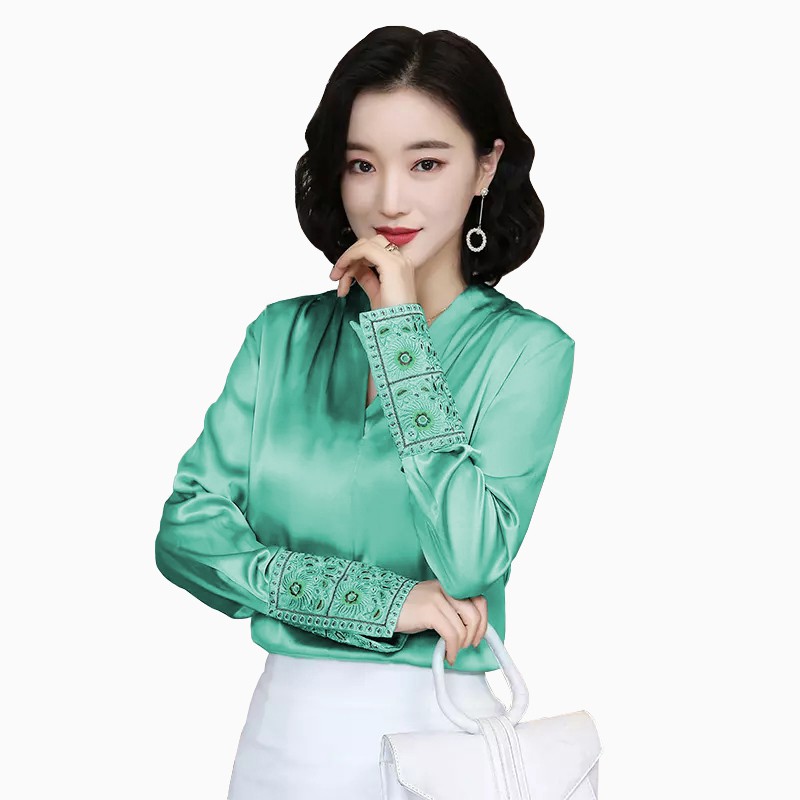 Blouse Lengan panjang Wanita Gaya Korea variasi bordir Model Terbaru - XSHOP Niceta