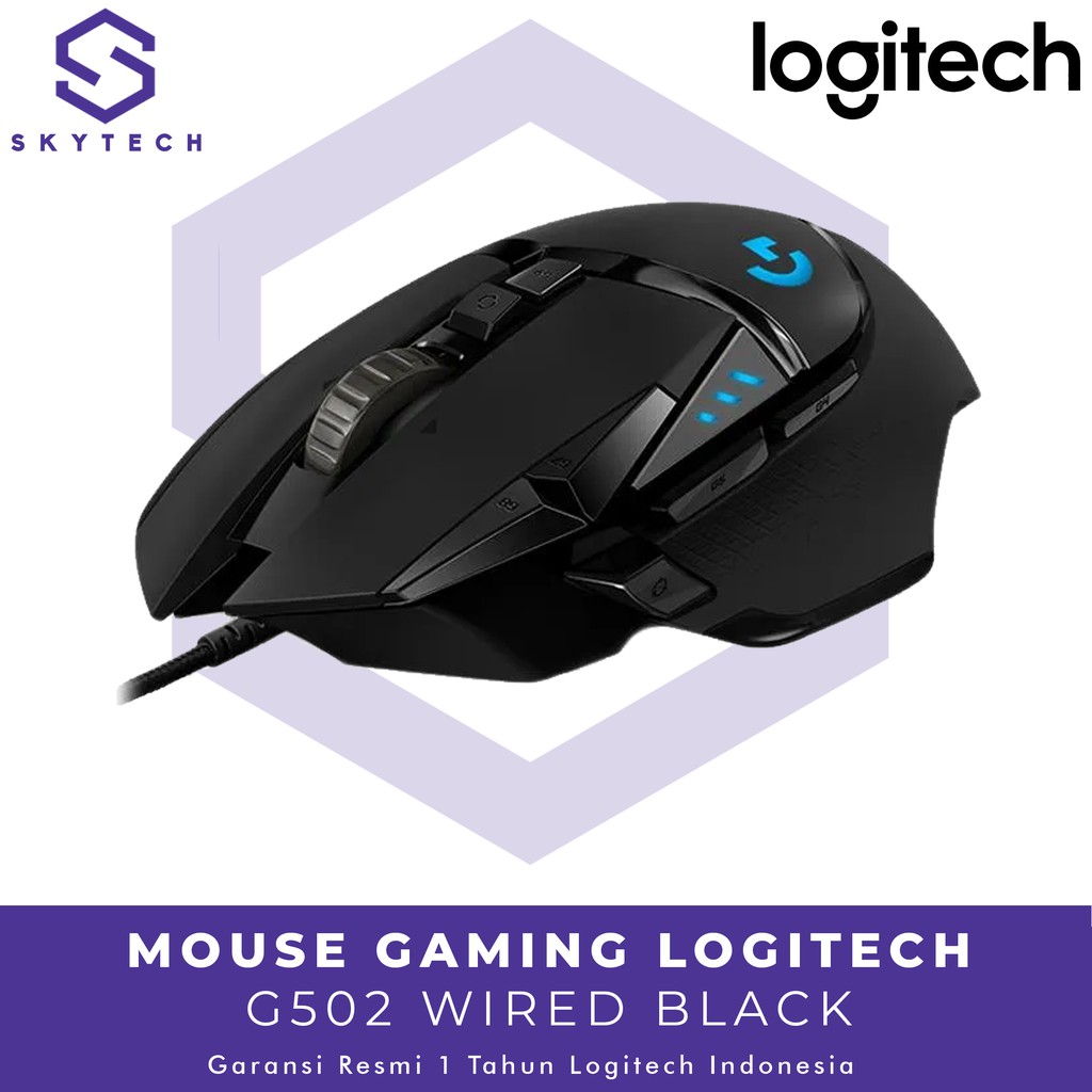 MOUSE GAMING LOGITECH G502 BLACK ORIGINAL GARANSI RESMI