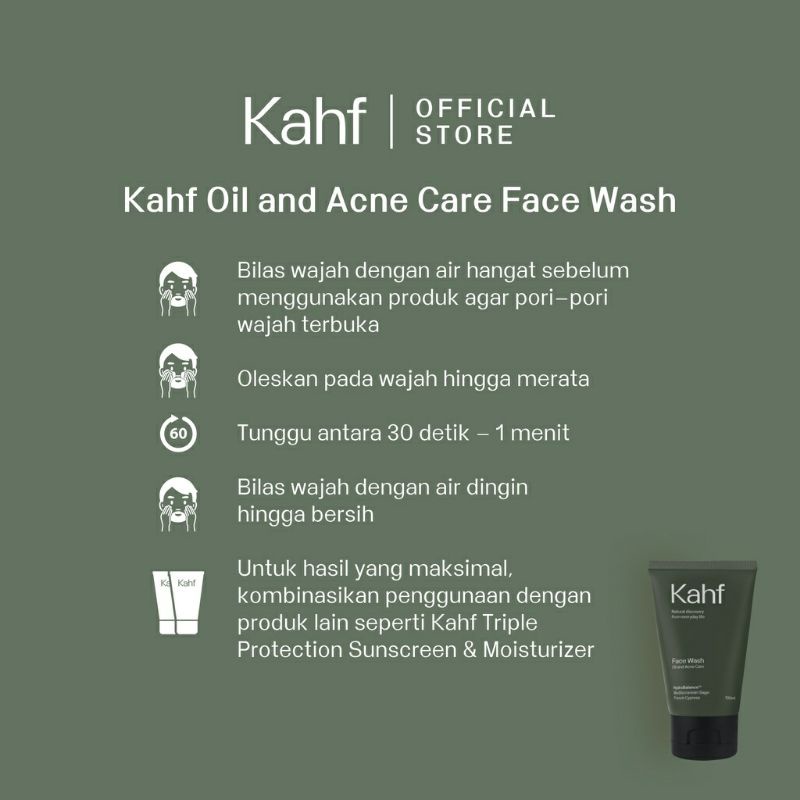 Kahf Men Face Wash 100ml | Oil &amp; Acne Control | Skin Energizing &amp; Brightening | Oil &amp; Comedo Defense