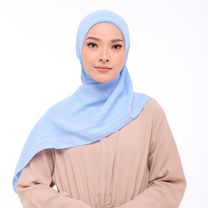 HIJAB-ZM Zaskia Mecca - Yara Blue Hijab Kerudung Segi Empat
