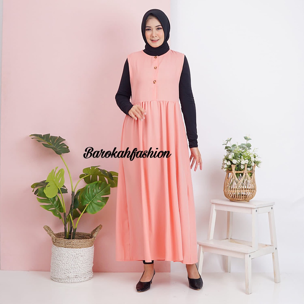 DRESS INNER KANCING/INNER TANPA LENGAN/LONG DRESS SHAKILA