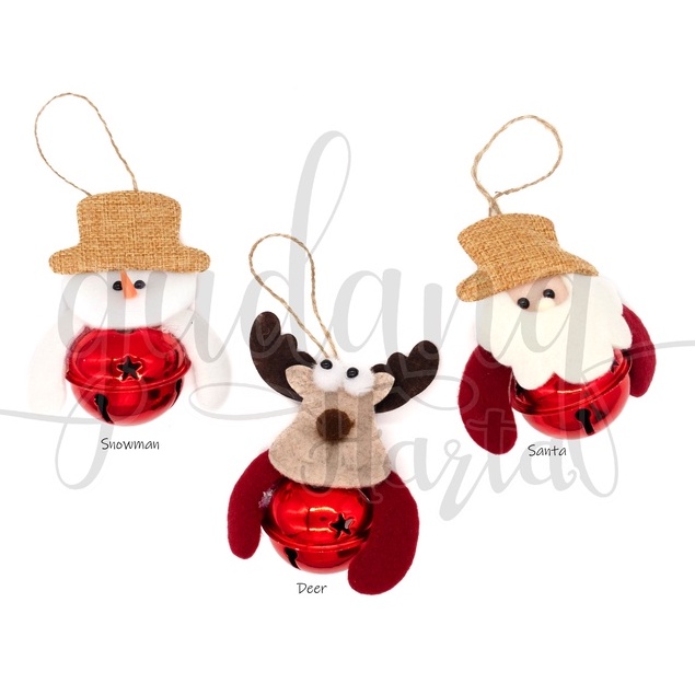 Gantungan Natal Ornamen Pohon Natal Hiasan Dekorasi Christmas Santa Snowman Rudolph Lucu GH 505501