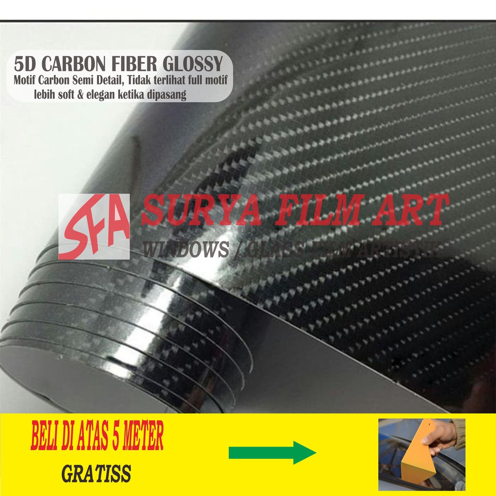 Carbon 5D/Stiker Karbon/KArbon 5D 2D Fiber glossy