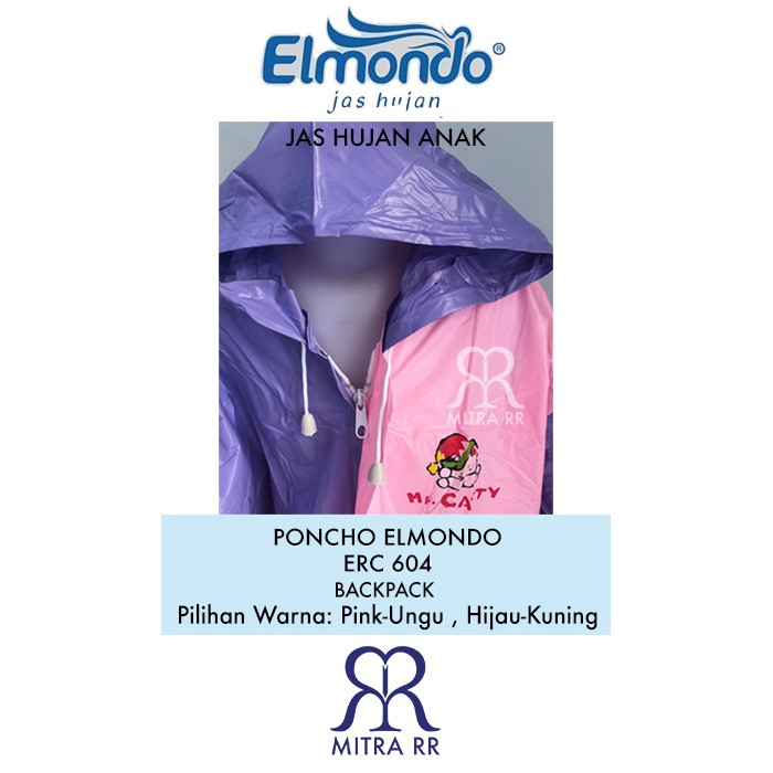 TERMURAH Jas Hujan Anak Ponco BACKPACK 604 Elmondo Poncho MitraRR