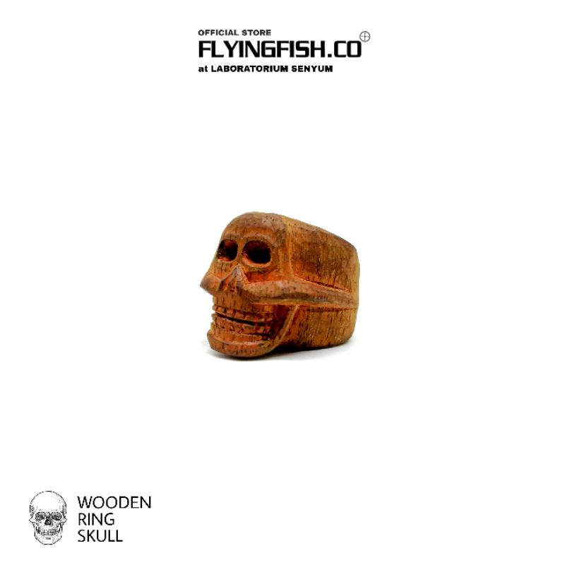ring skull cincin kayu ukir unik