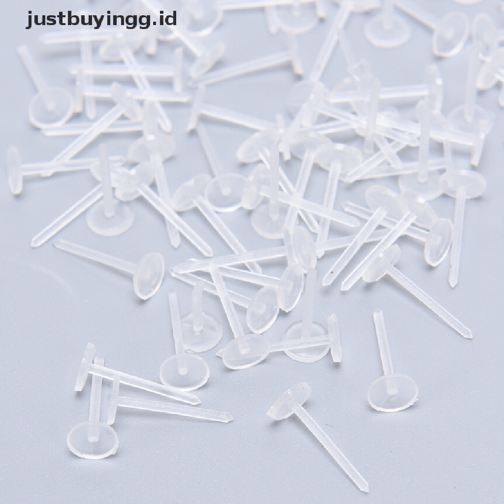 500pcs / Lot Pin Pad Kosong Bahan Plastik Untuk Membuat Perhiasan Anting Stud