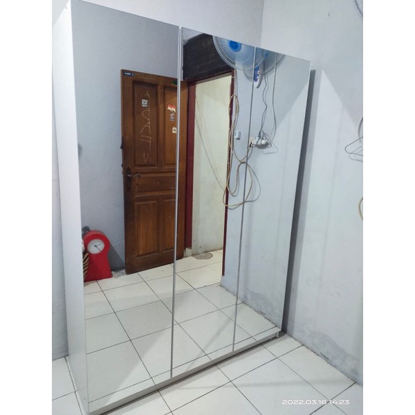 LEMARI 3 PINTU MINIMALIS KACA FULL