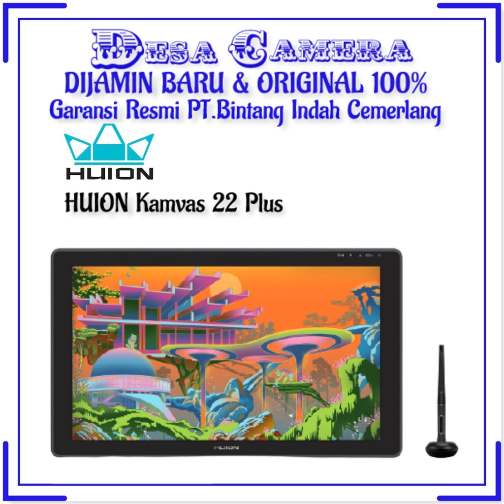 HUION Kamvas 22 Plus Garansi Resmi 1 Tahun