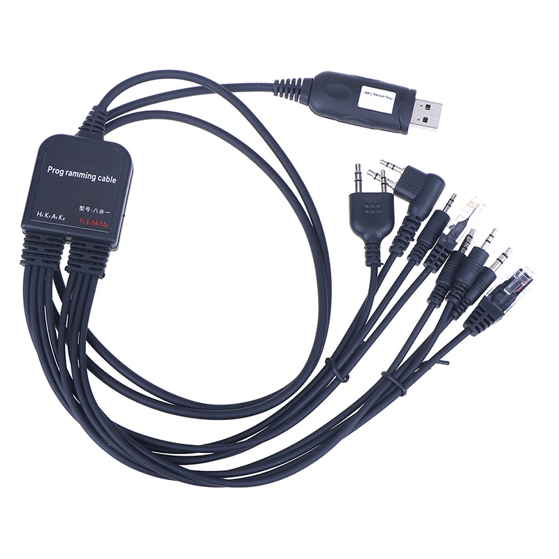 {LUCKID}8 in 1 computer usb programming cable for handy walkie talkie car radio