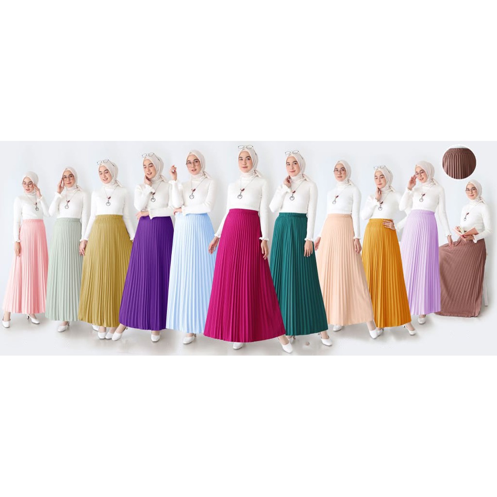 Rok plisket - Rok plisket Bahan Premium.