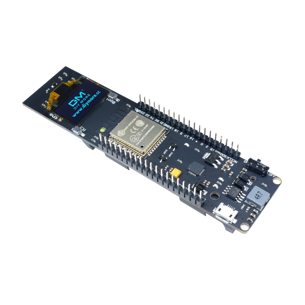 Esp32 Papan Pengembangan Holder Baterai 18650 Modul Wifi blu-e-t-ooth Oled Biru Ukuran 0.96 Inch