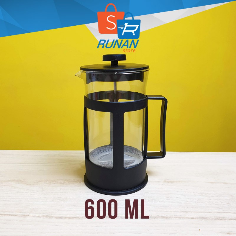 French Press 600ml Coffee Tea Plunger Maker 600 ml Alat Seduh Kopi Teh