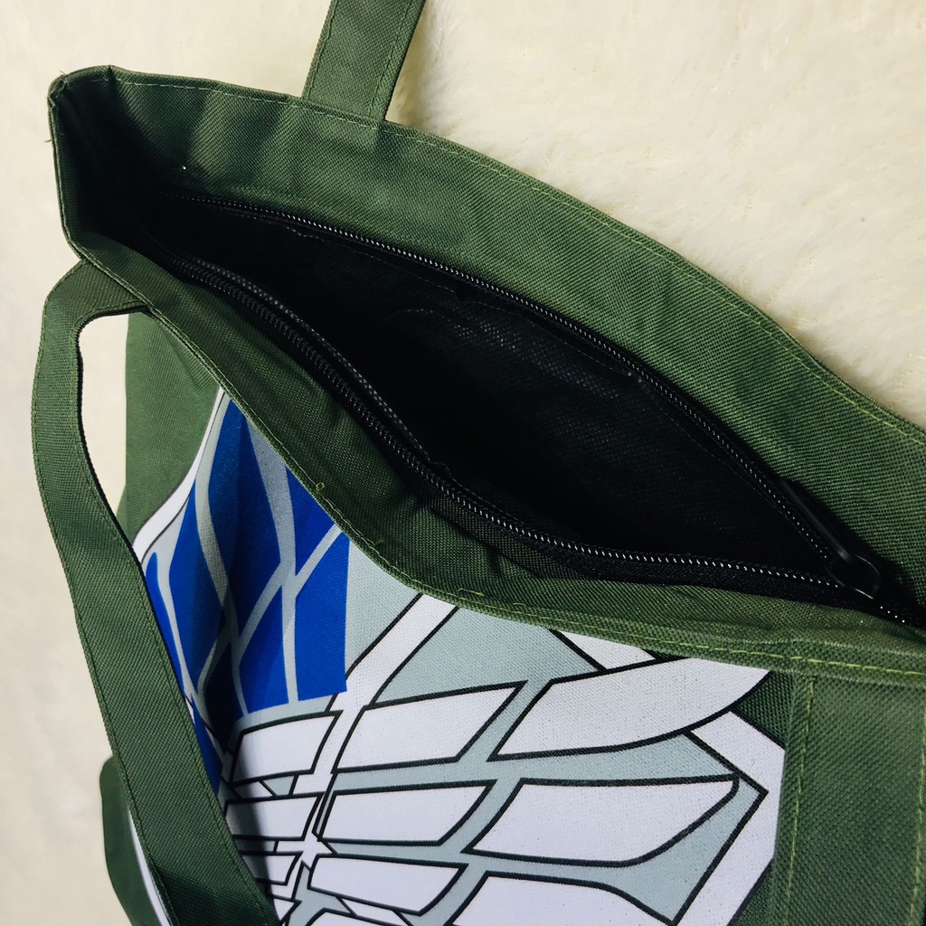 Totebag SNK Green Anime Manga Attack On Titan Premium Unisex